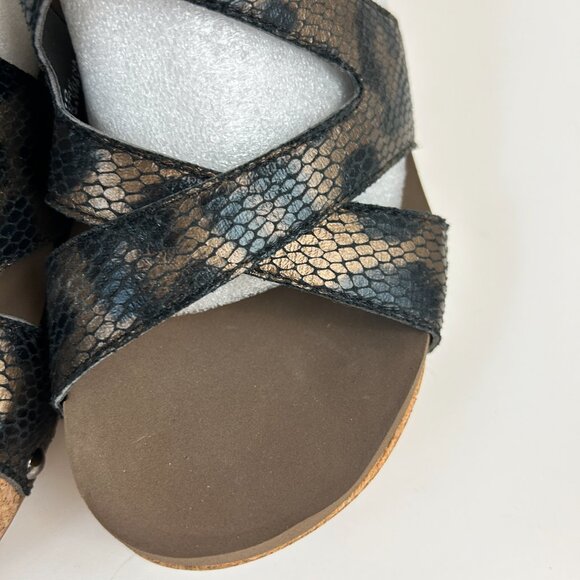 NWOT Boutique by Corkys Sandals 10 Metallic Shore Wedge Strappy - Picture 7 of 13